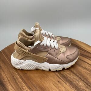Nike Air Huarache Run Premium Shoes Womens Size 6.5 Bronze Running Gym Sneakers